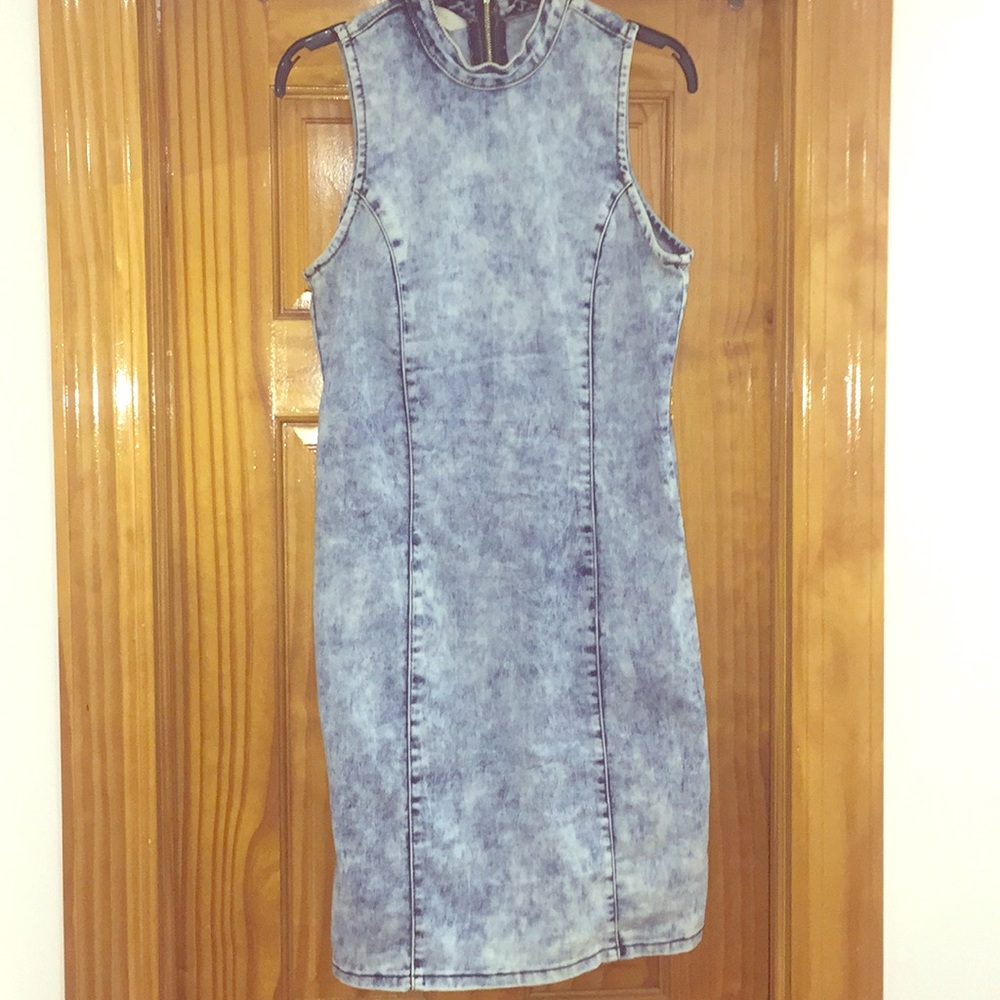 Nicki Minaj acid wash jean dress